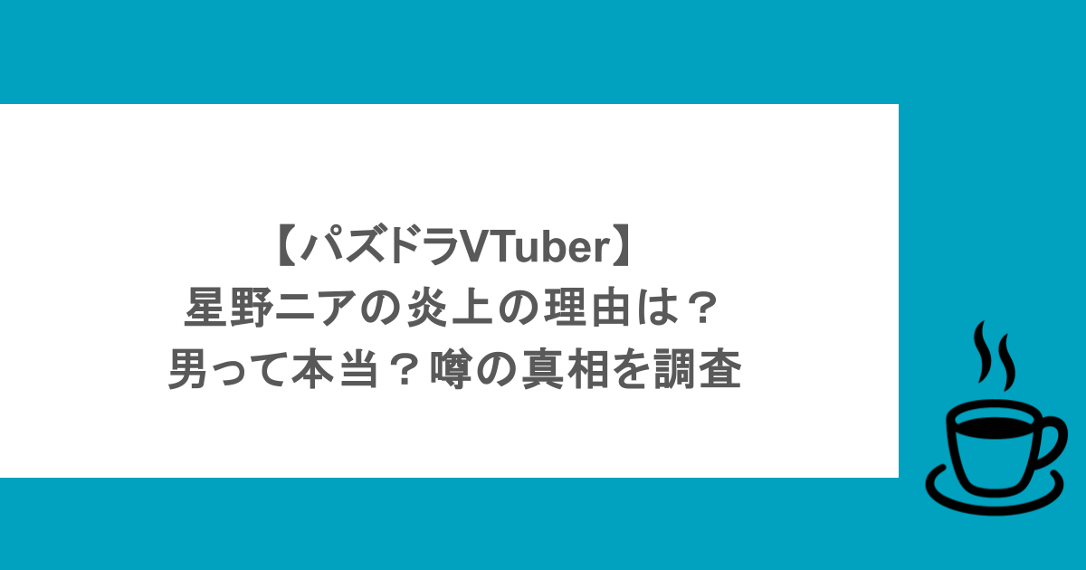 【パズドラVTuber】星野ニアの炎上の理由は?男って本当?噂の真相を調査
